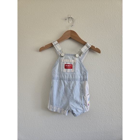 Infant Vintage Oshkosh Light Wash Beach Shortalls - Picture 5 of 5
